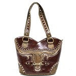 Western Style Handbag Brown